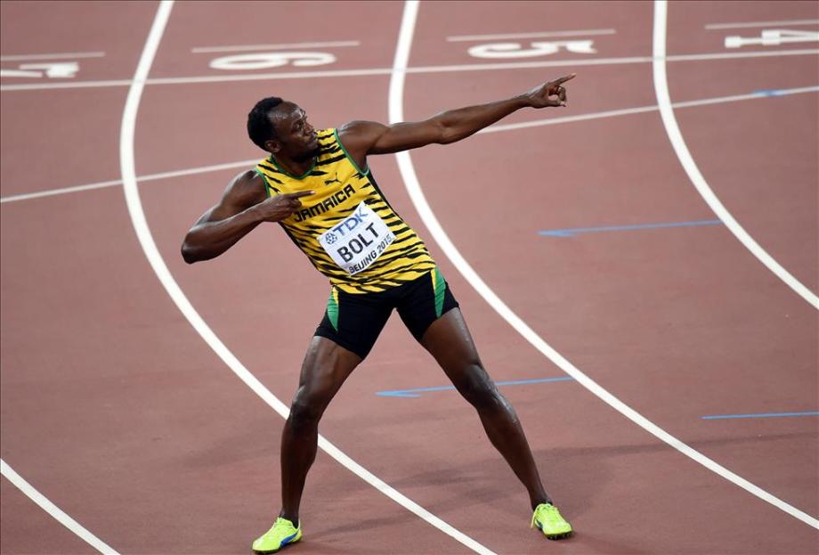 高清组图田径世锦赛男子100米博尔特夺冠