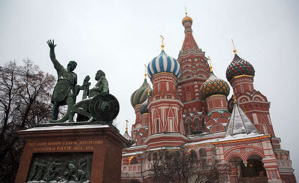 雪中的莫斯科红场