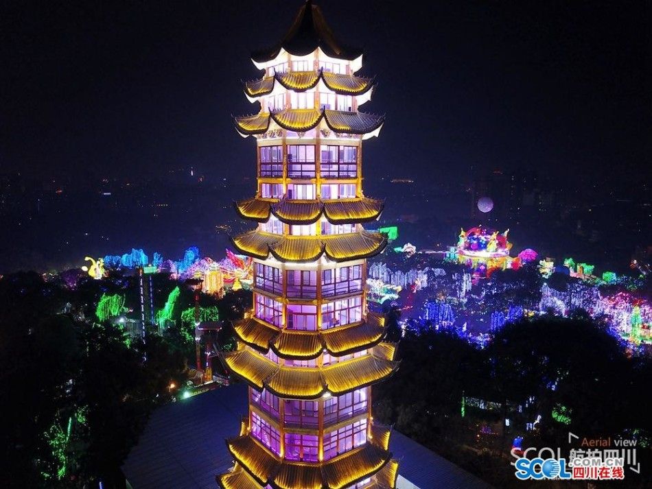 美翻了!航拍自贡灯会