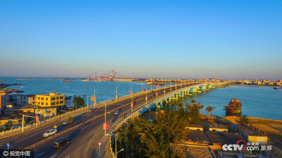 [高清组图]航拍海口如意岛美丽风光 跨海大桥全面开工