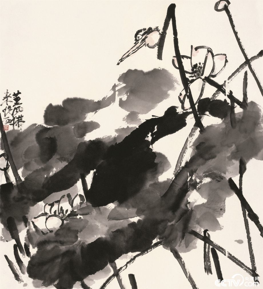 央视画廊吴悦石大写意荷花欣赏