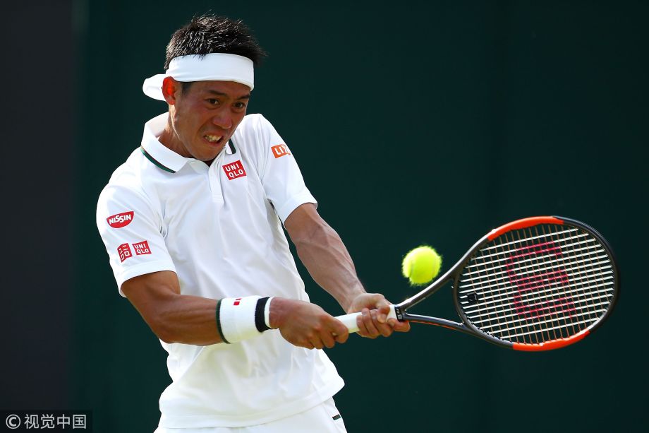 [高清组图]2018温网男单次轮:锦织圭3-1托米奇