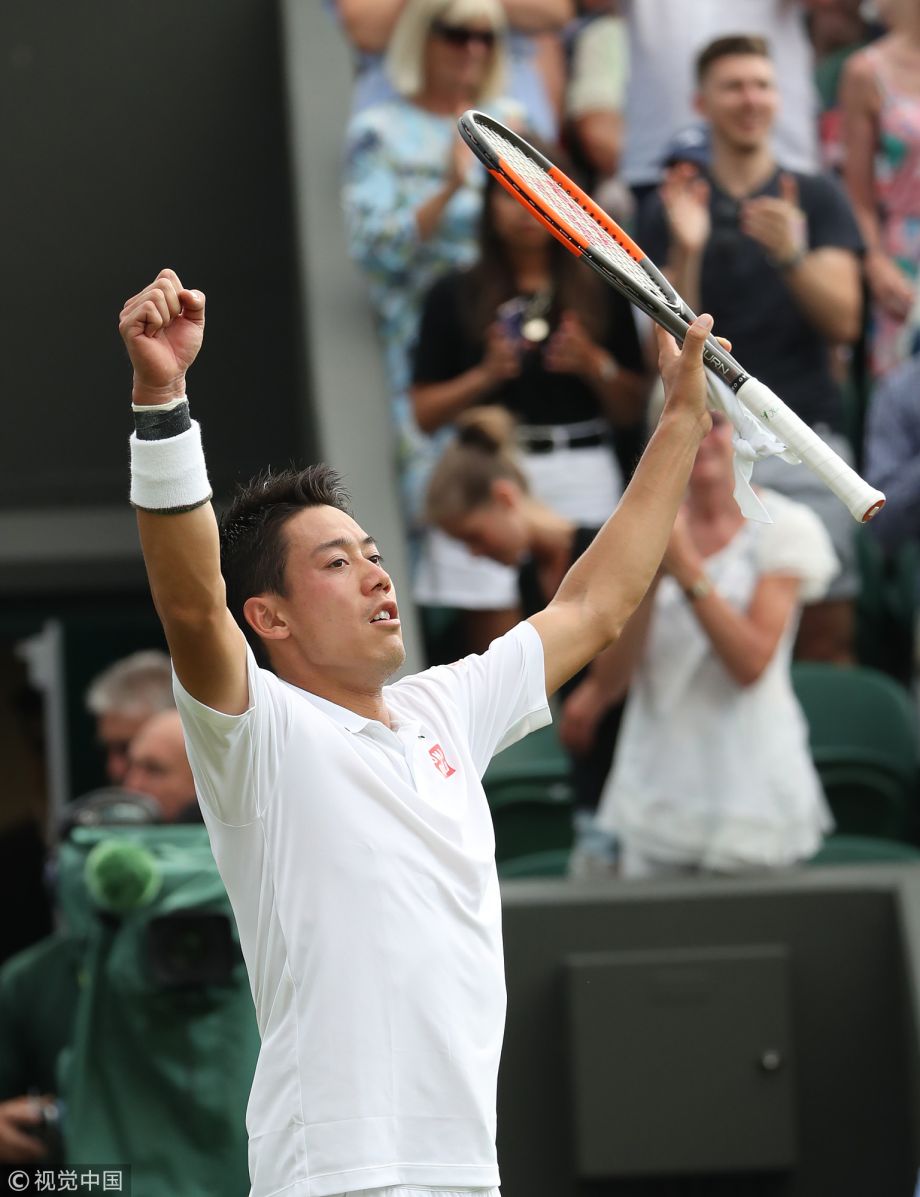 [高清组图]2018温网男单次轮:锦织圭3-1托米奇