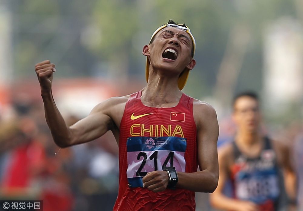 [高清组图]男子竞走王凯华逆转夺金 中国亚运4连冠