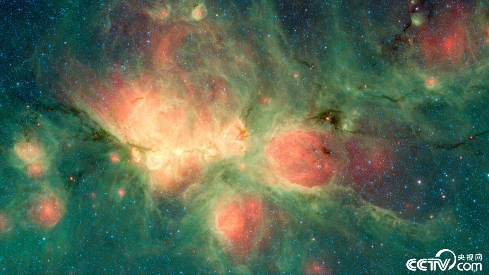 初生恒星在猫爪星云中吹起了泡泡