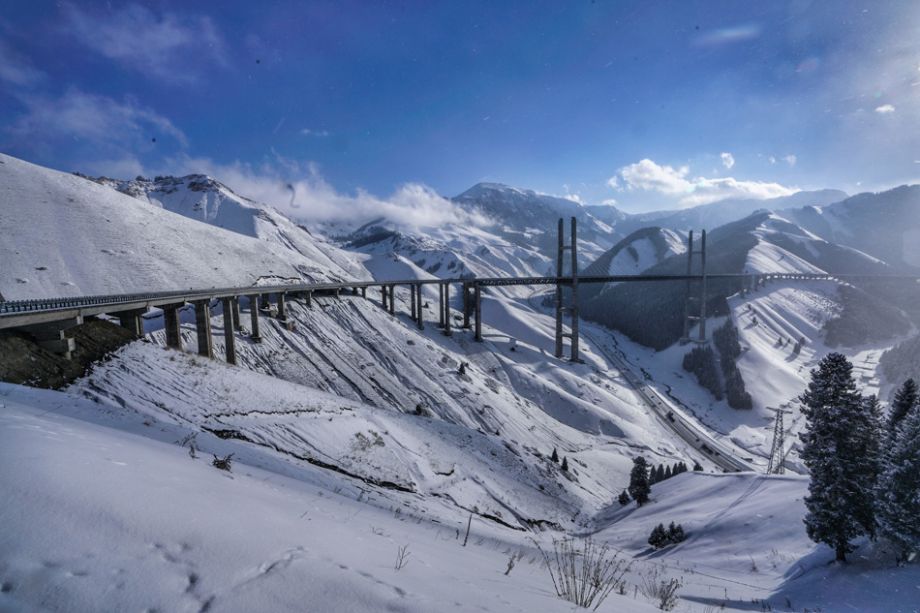 [高清组图]冬季新疆果子沟大桥