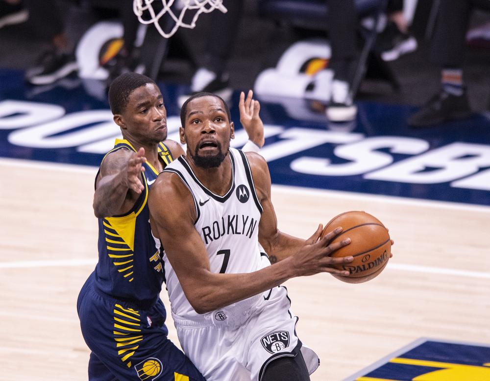 nba杜兰特42分篮网轻取步行者