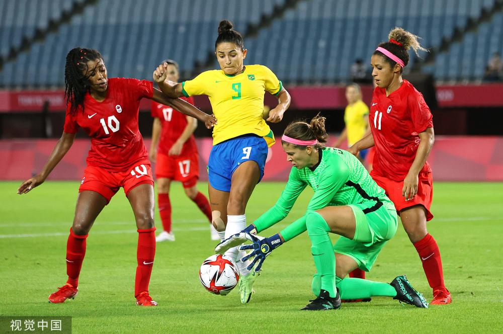 [图]东京奥运会女足1/4决赛:加拿大点球4-3巴西