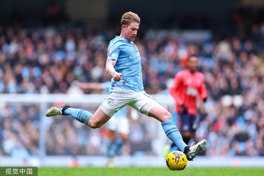 英超-哈兰德双响德布劳内送助攻 曼城2-0埃弗顿