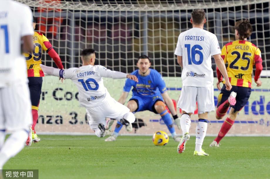 意甲-劳塔罗双响斩意甲百球 国际米兰4-0莱切
