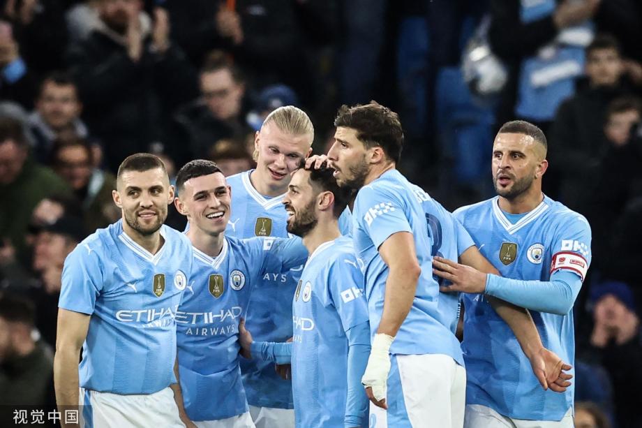 足总杯-B席双响 曼城2-0纽卡斯尔进半决赛