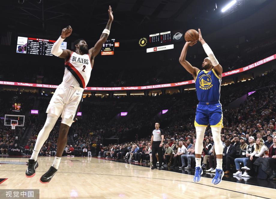 库里22+7+8克莱追梦轮休 勇士力擒开拓者