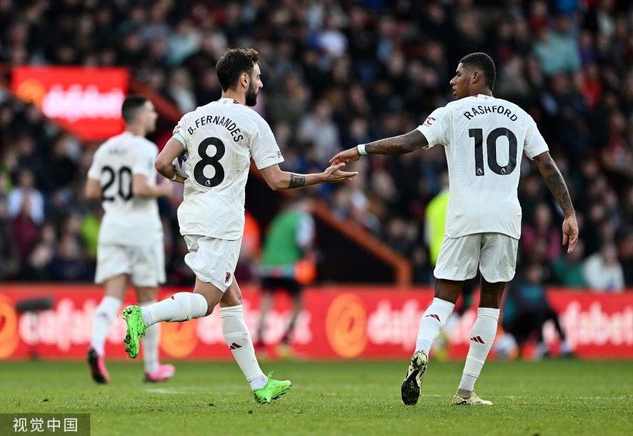 B费双响+中楣 曼联2-2伯恩茅斯距前四10分