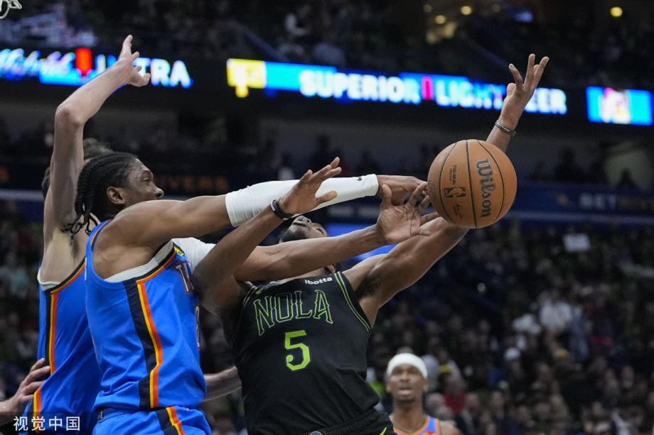 亚历山大24+10英格拉姆低迷 雷霆4-0横扫鹈鹕