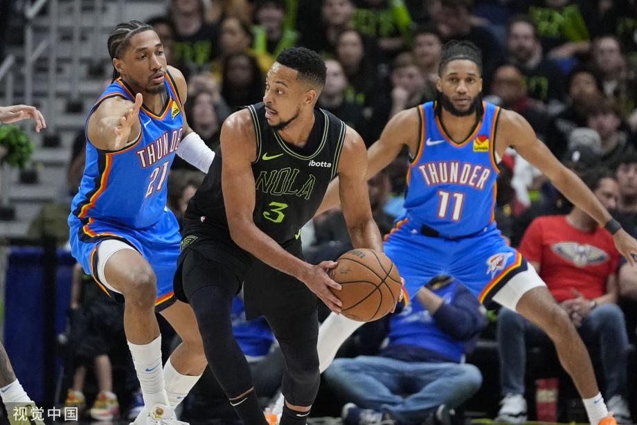 亚历山大24+10英格拉姆低迷 雷霆4-0横扫鹈鹕