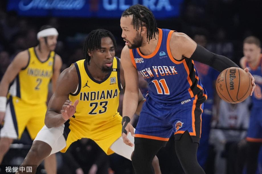 布伦森44+7 尼克斯大胜步行者总比分3-2