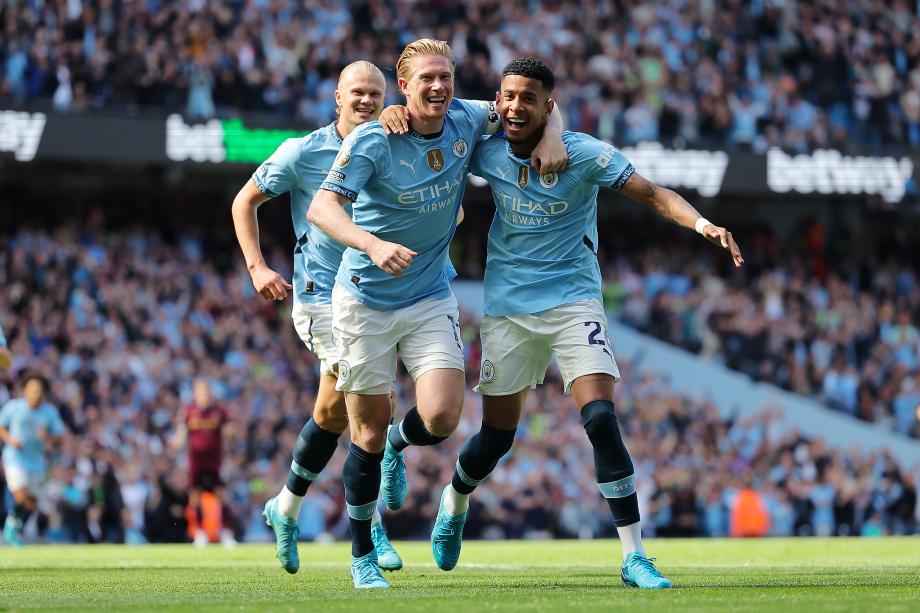 哈兰德戴帽德布劳内传射 曼城4-1伊普斯维奇