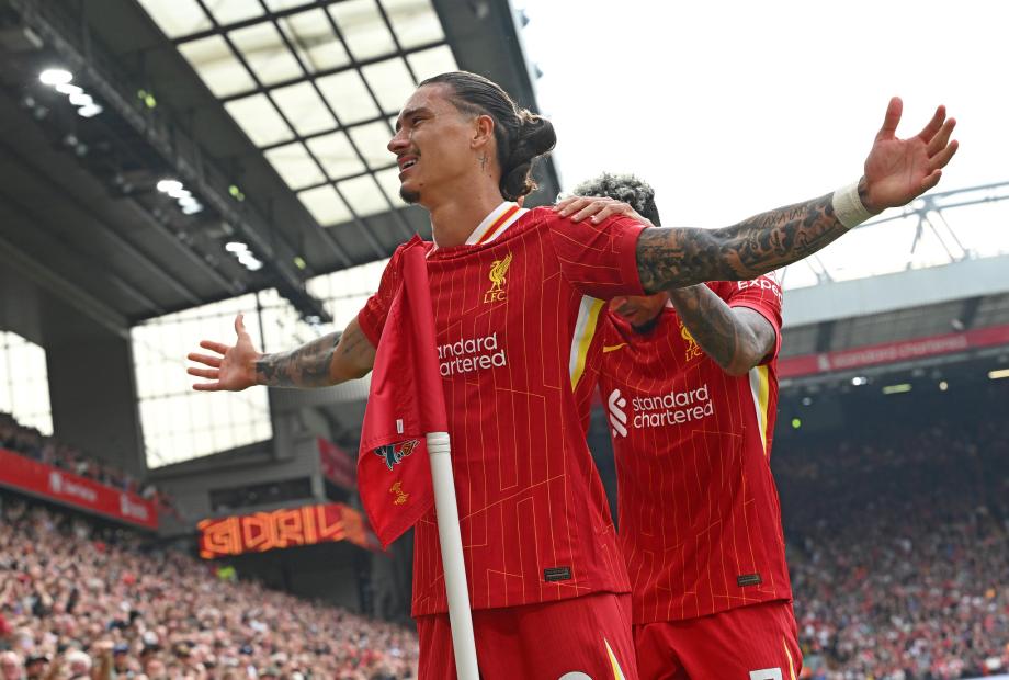 迪亚斯双响努涅斯世界波 利物浦3-0伯恩茅斯