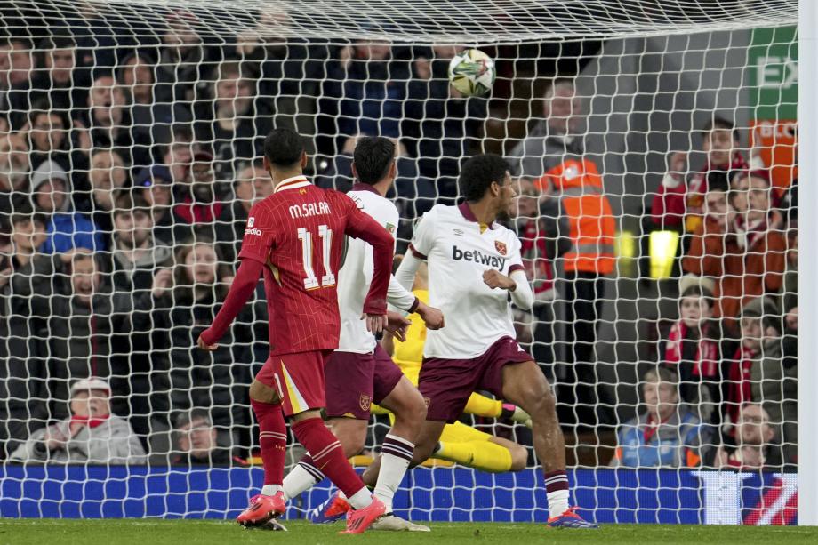 联赛杯-若塔双响萨拉赫建功 利物浦5-1西汉姆