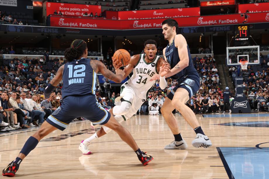 莫兰特三双字母哥37+11 灰熊送雄鹿4连败