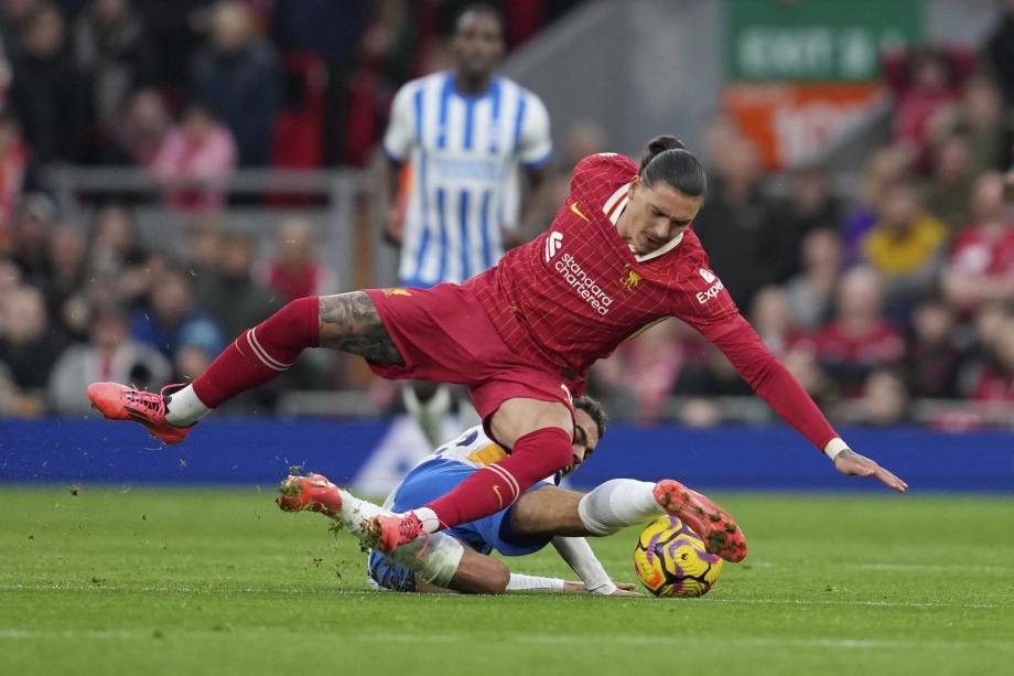 英超-加克波萨拉赫2连击 利物浦2-1布赖顿2分领跑