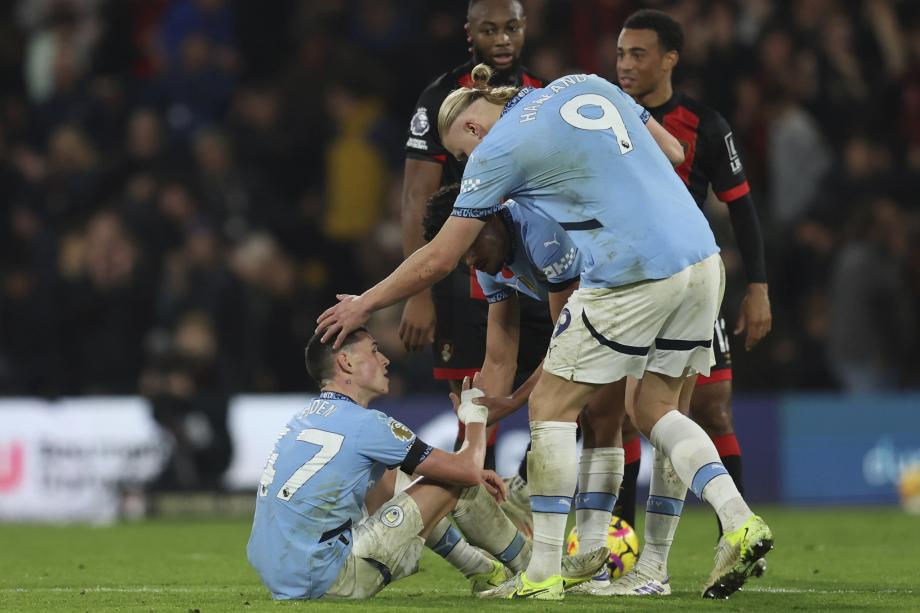 英超-曼城爆冷1-2不敌伯恩茅斯 联赛32场不败终结