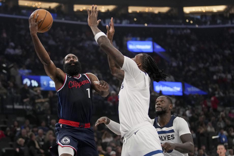 爱德华兹16分哈登10中1 森林狼大胜快船