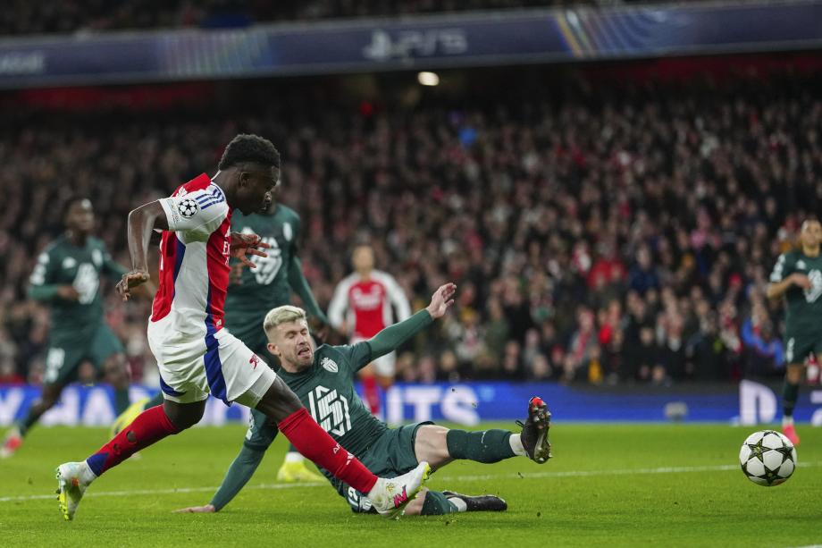 欧冠-萨卡2射1传 阿森纳3-0摩纳哥2连胜升至第3