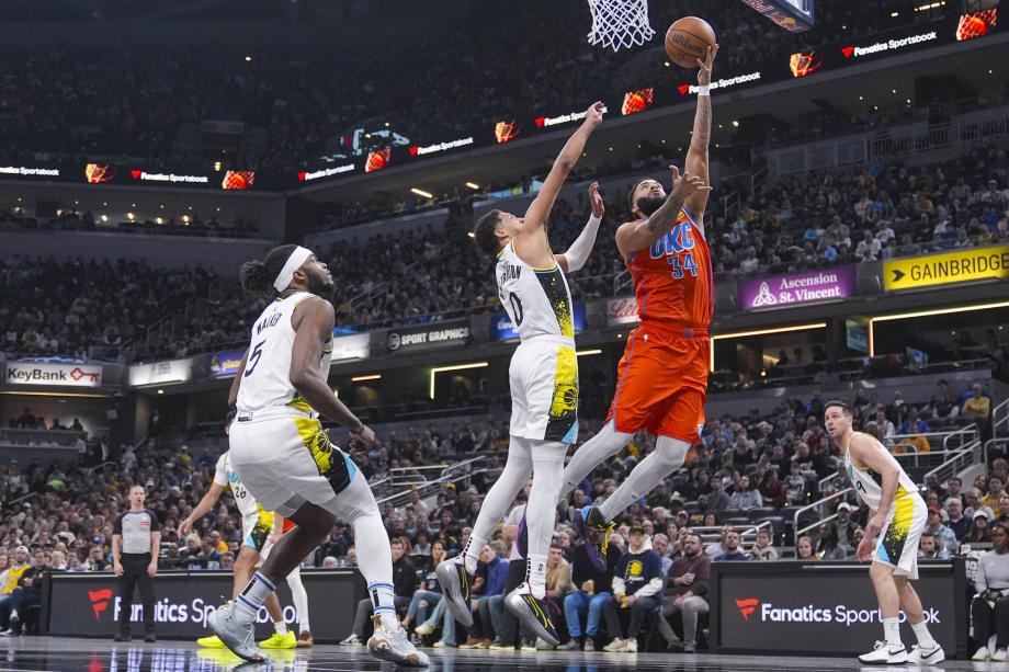 亚历山大45分7篮板8助攻 雷霆客场险胜步行者