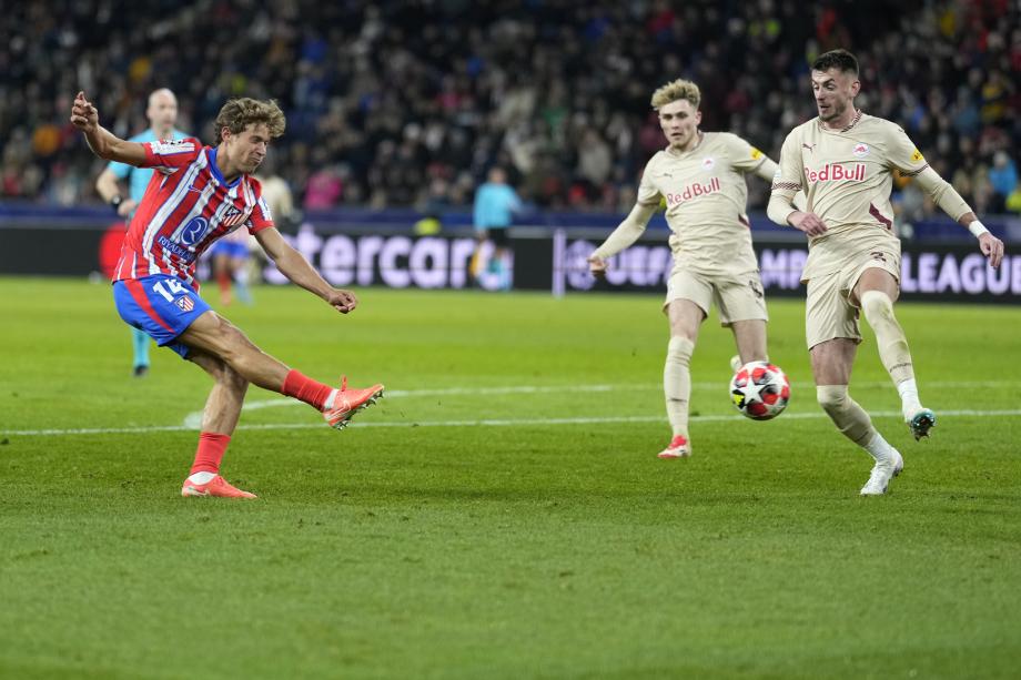 欧冠-格列兹曼双响 马竞4-1萨尔茨堡红牛进16强