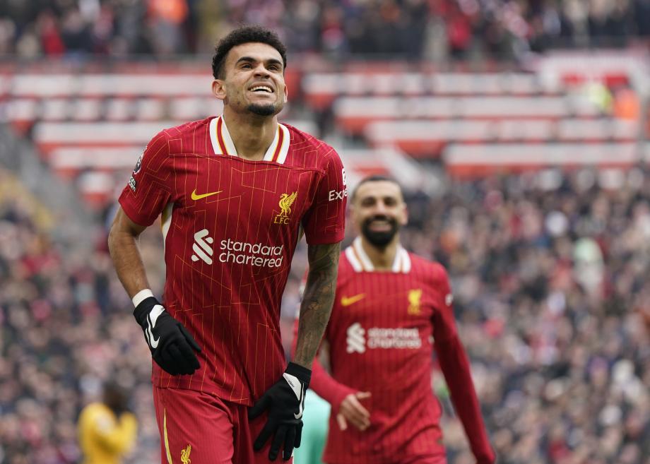 英超-迪亚斯破门萨拉赫建功 利物浦2-1狼队