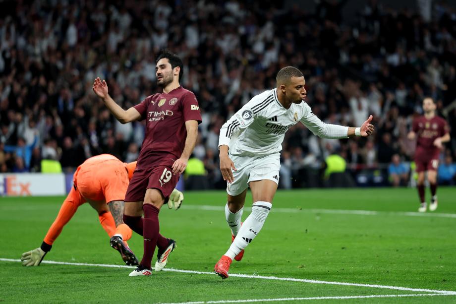 欧冠-姆巴佩戴帽 皇马3-1曼城总比分6-3晋级16强