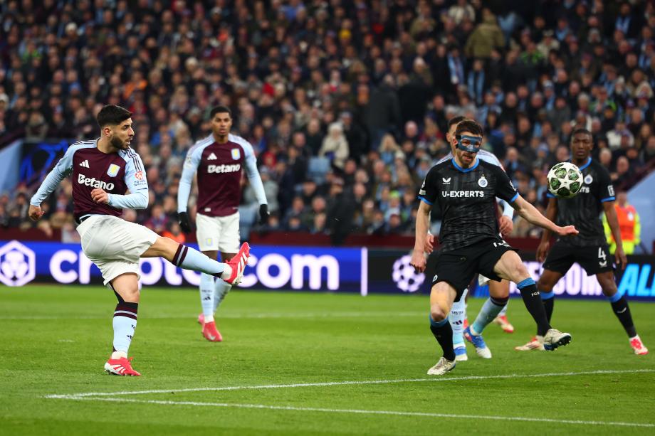 阿森西奥梅开二度 维拉3-0布鲁日晋级8强创历史