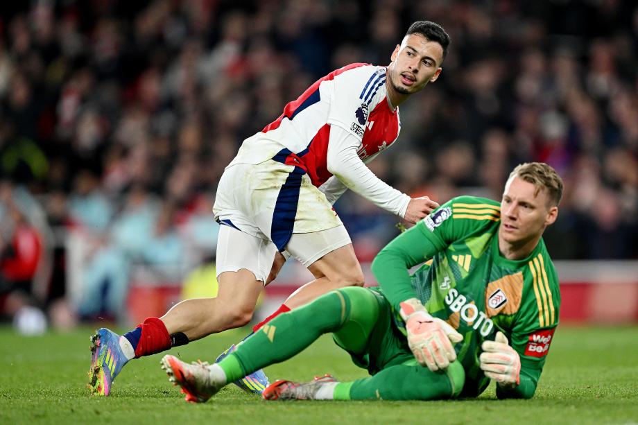 梅里诺破门萨卡建功 阿森纳2-1富勒姆