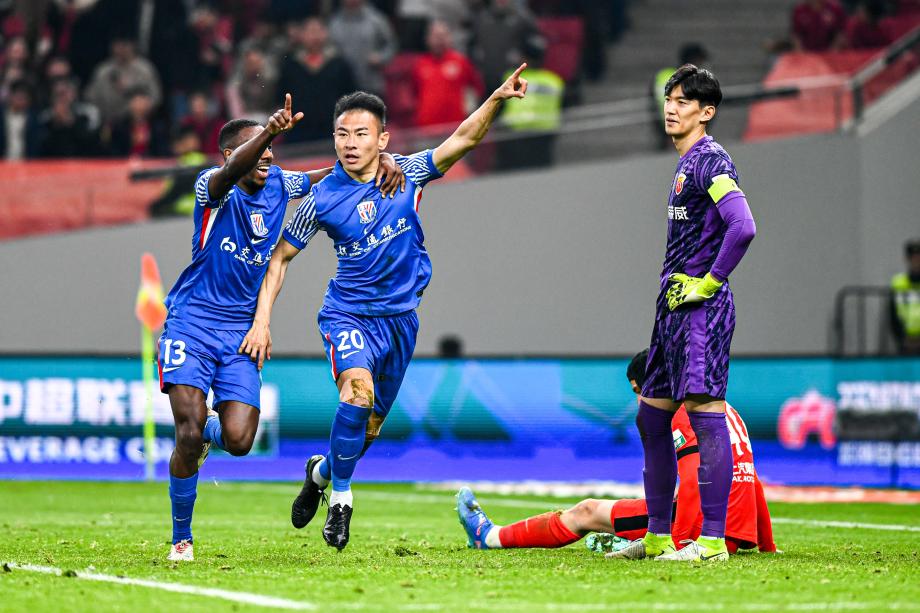 刘若钒进球于汉超破门 上海申花平上海海港