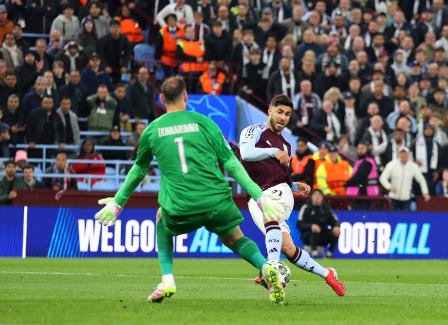 欧冠-多纳鲁马屡扑救 巴黎2-3总比分5-4维拉进4强