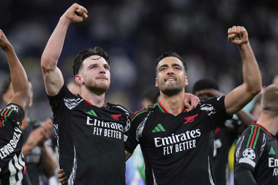 欧冠-阿森纳总比分5-1皇马 时隔16年重返四强