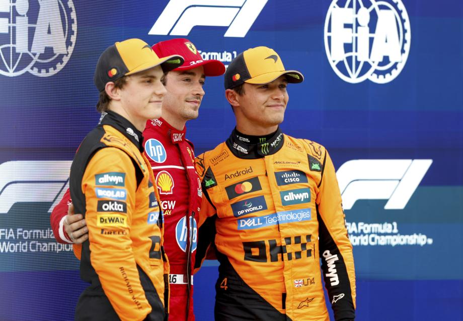 [图]F1匈牙利站排位赛：勒克莱尔杆位 迈凯伦分列二三体育录像/图片