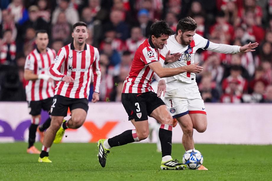 欧冠：巴尔科拉中框 大巴黎客场战平毕尔巴鄂竞技