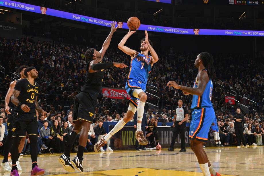 亚历山大30+7 雷霆客场37分大胜勇士豪取四连胜