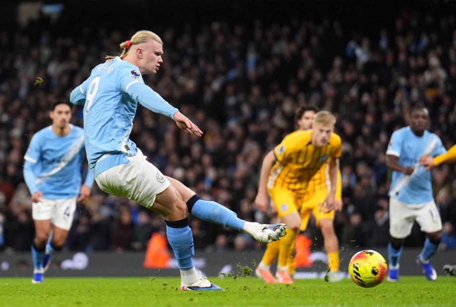 英超-哈兰德点射多库造点 曼城1-1布莱顿