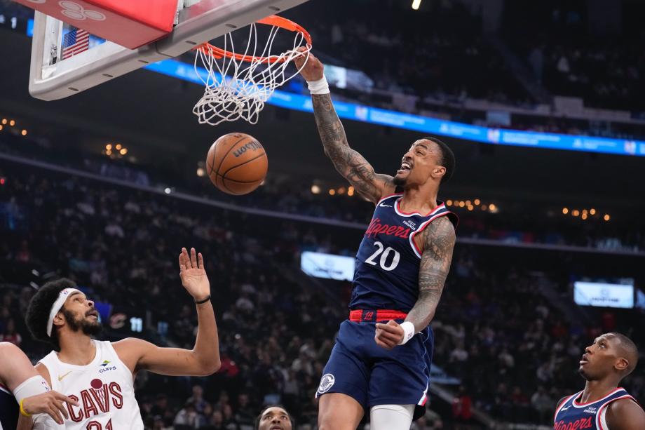 NBA-米切尔29分9助攻 骑士客场轻松战胜快船