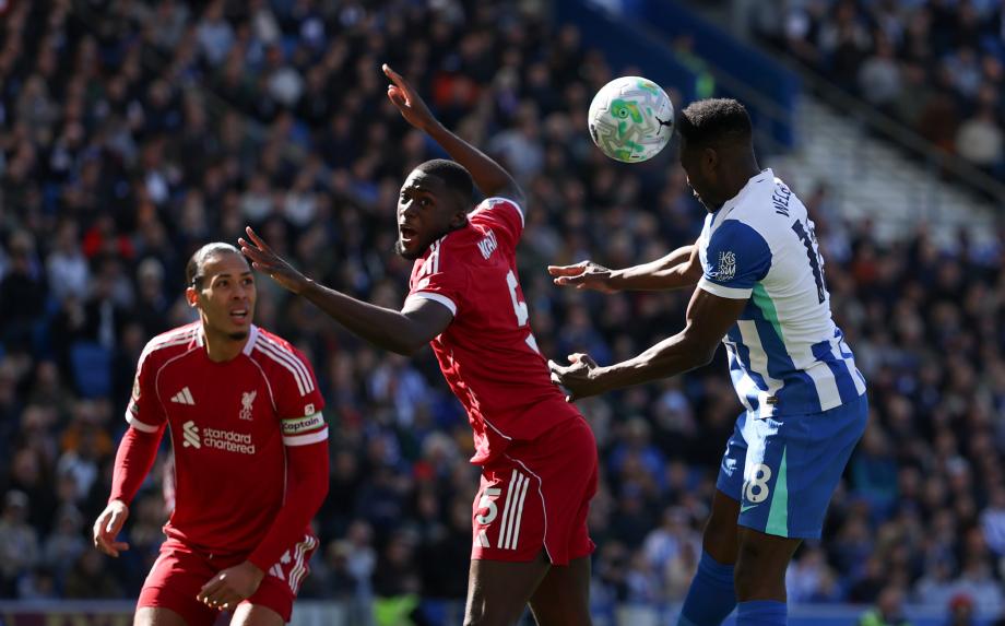 英超：维尔贝克梅开二度 利物浦1-2布赖顿