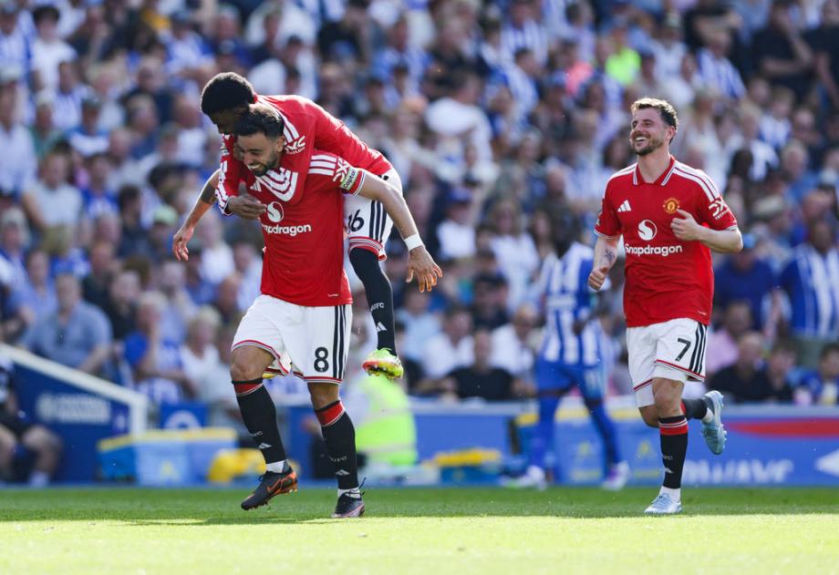 英超-曼联3-0双杀布莱顿 B费传射独享英超助攻王