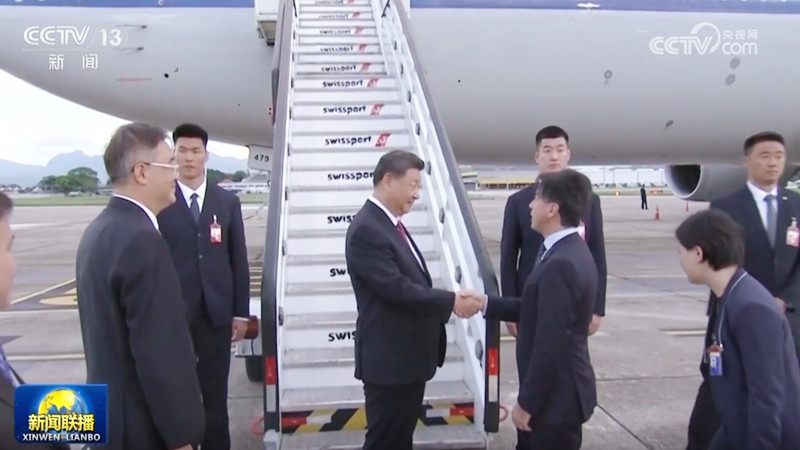 习近平抵达里约热内卢出席二十国集团领导人第十九次峰会并对巴西进行国事访问