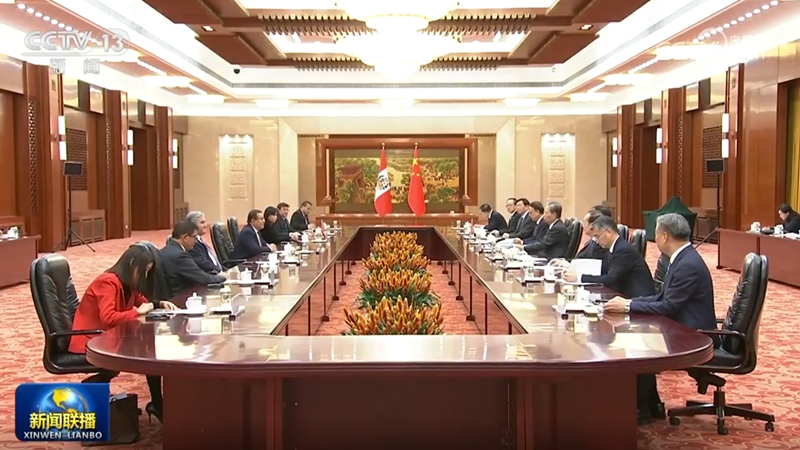 赵乐际同秘鲁国会主席举行会谈
