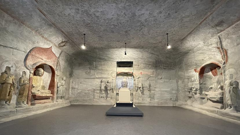 唐代 山西省天龍山石窟出土 砂岩雕観音佛頭 台 仏頭佛像仏教美術 WWFT061 菩薩頭部 文化遺産オンライン
