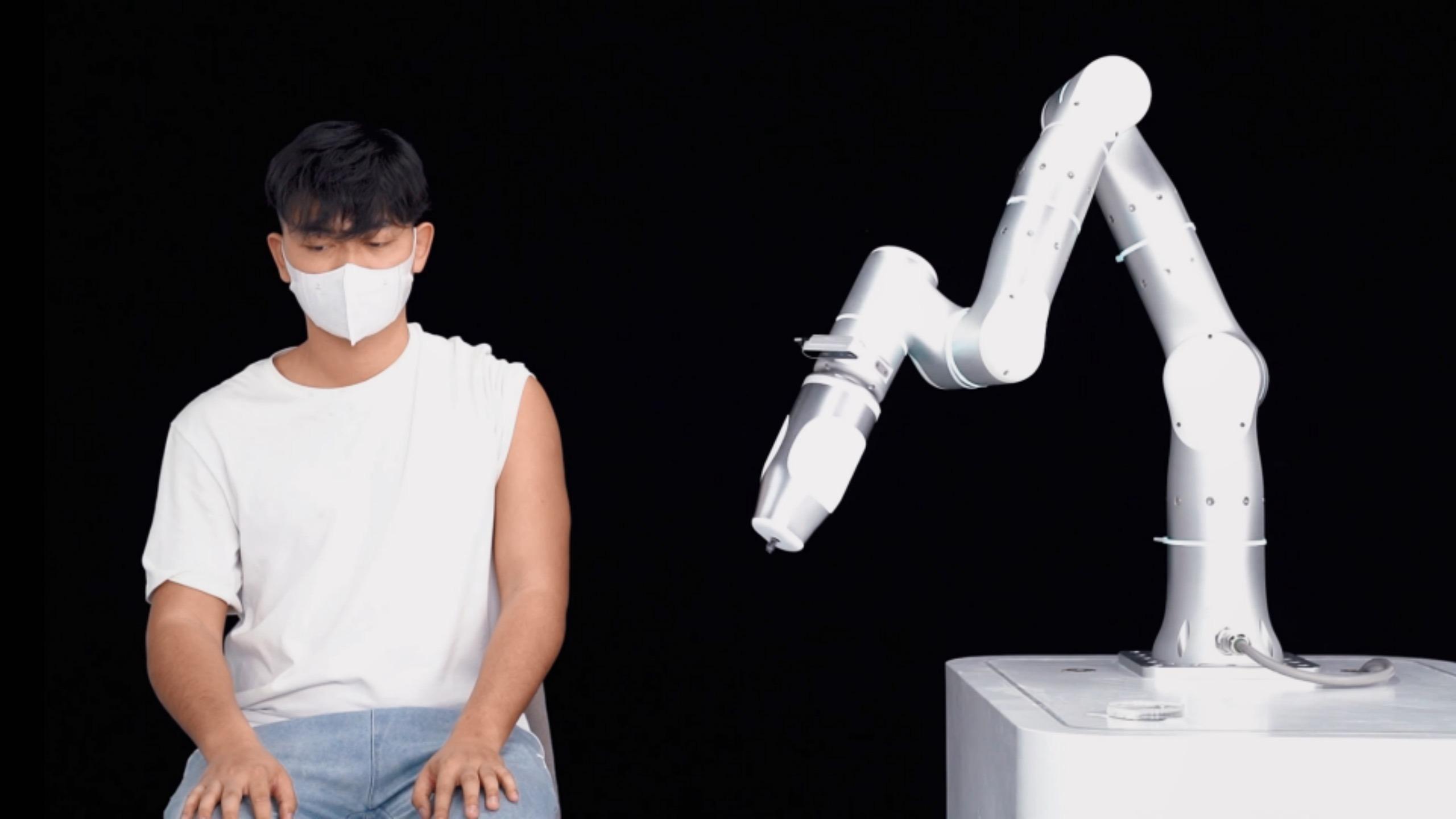 几乎无痛打疫苗不用针国内首个无针注射机器人发布