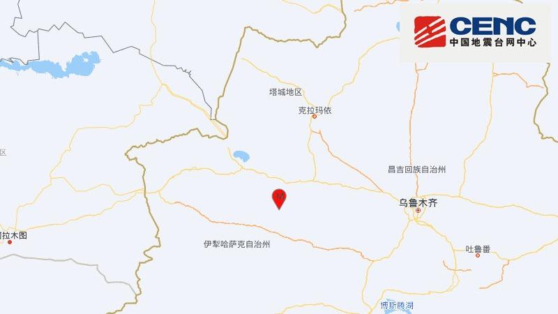 新疆塔城地区乌苏市发生3.1级地震，震源深度17千米