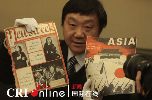 资料图:美籍华人鲁照宁先生捐赠的美国《新闻周刊》1938年每一期.